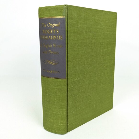 Lime Green Decor Classic Vintage Midcentury Book Rogets Thesaurus 1965 hardcover - Picture 1 of 13